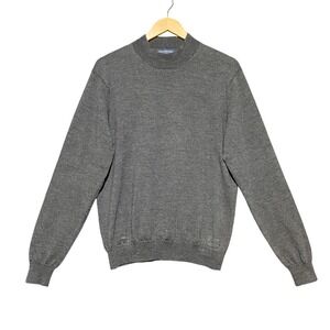 Joseph & Lyman Mens Gray 100% Italian Merino Wool Mock Neck Sweater Large L